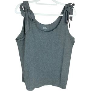 Market & Spruce Tie Shoulder Tank Top Gray